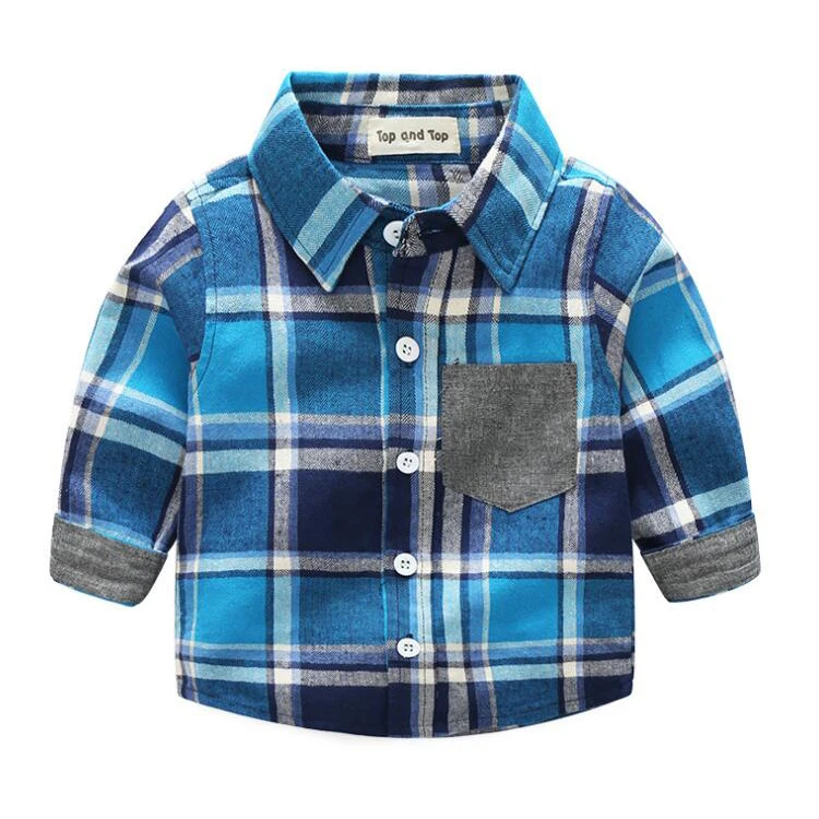 Новинка 2020, одежда для мальчиков, клетчатая синяя рубашка, джинсы, стильная одежда, костюмы для маленьких мальчиков, комбинезоны, брючный костюм для мальчиков