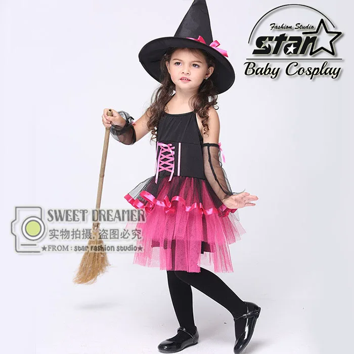 2016 New Design Halloween Carnival font b Children b font Cosplay Witch Costume font b Fancy