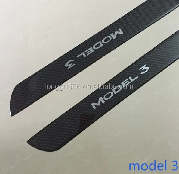 Car Door Sills Protection Kit Carbon Fiber sticker drip glue car accessories for Tesla model 3