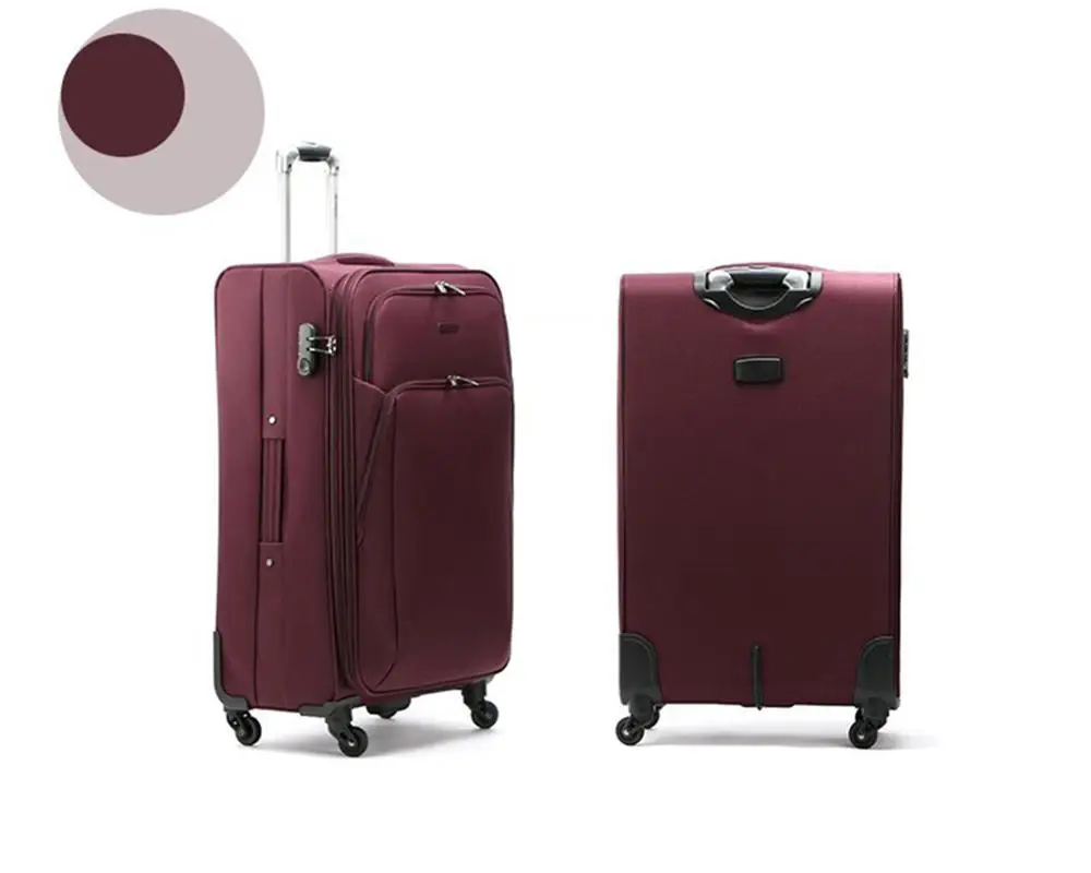 wholesale multi-function soft trolley case black luggage set