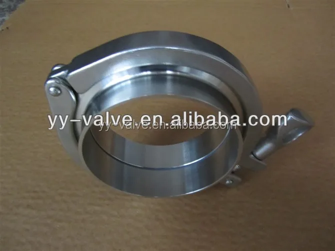
sanitary food grade SMS DIN 3A standard SS304 SS316L pipe clamp ferrule length 12.7 21.5 28.6 or as customer request 