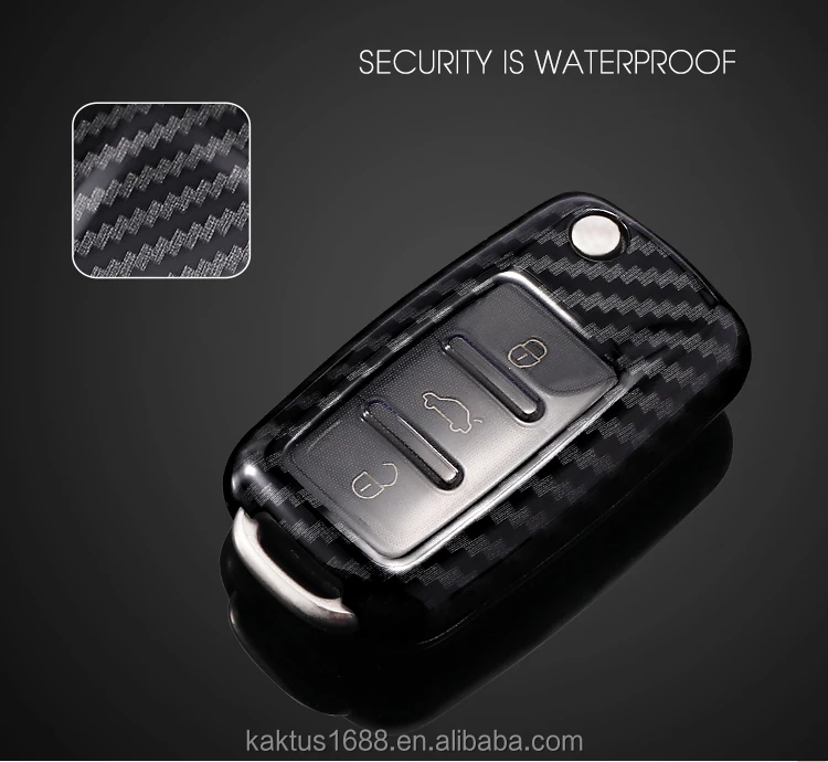 For volkswagen Lavida Gran Lavida Golf 6 BORA SAGITAR POLO Tiguan Car Key Case PC Carbon filament Cover Car key shell