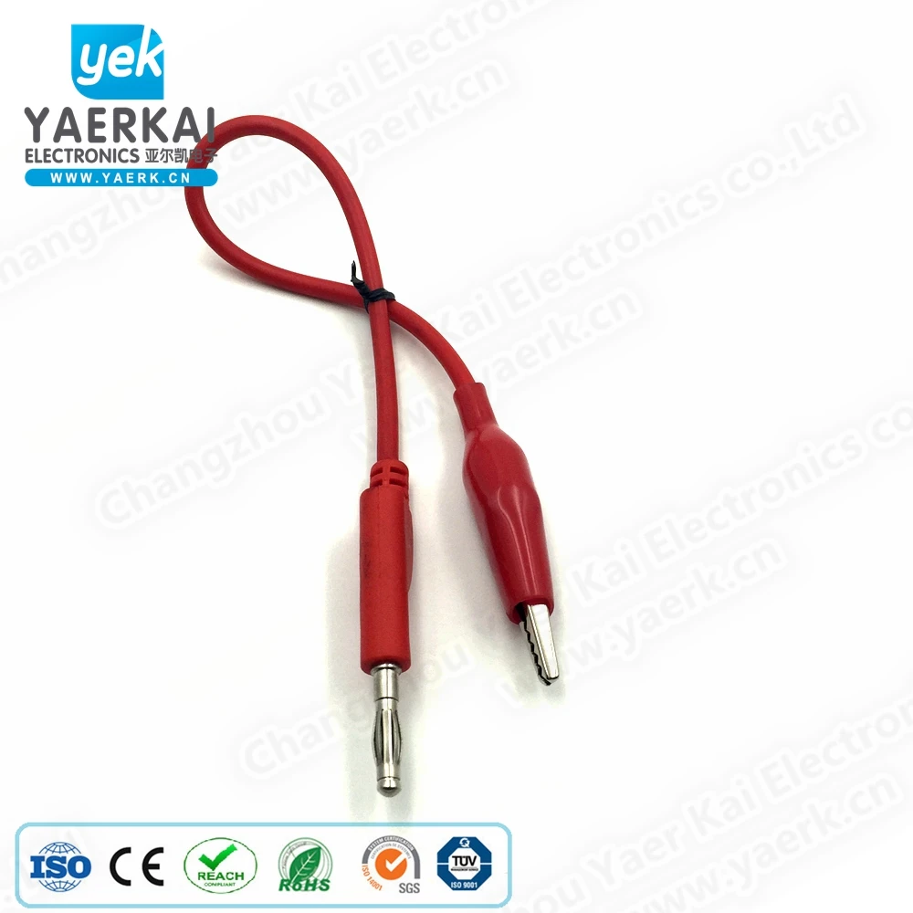 
DC electronic instrument banana plug test lead to crocodile clip 