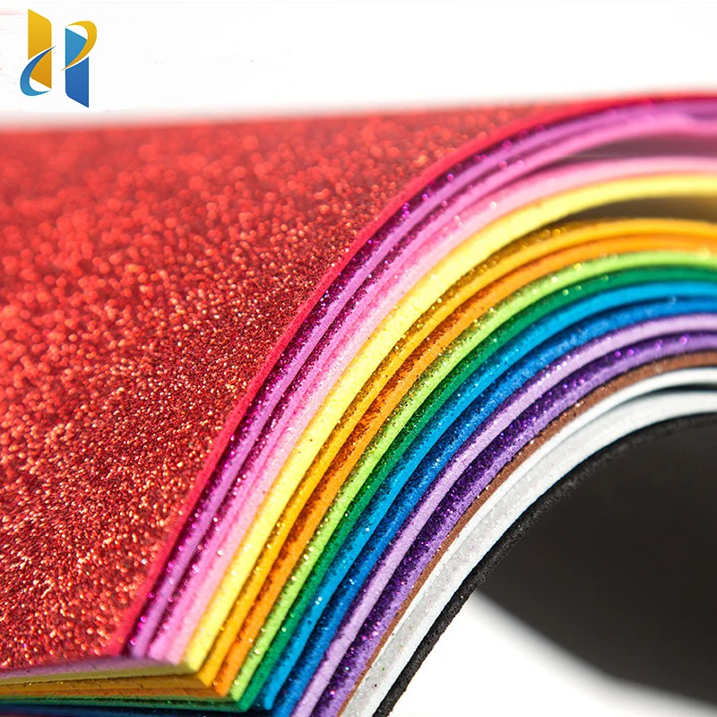 Paper A4 High Quality EVA Foam Glitter Paper Customized  Colorful Glitter EVA Foam Sheet Shiny
