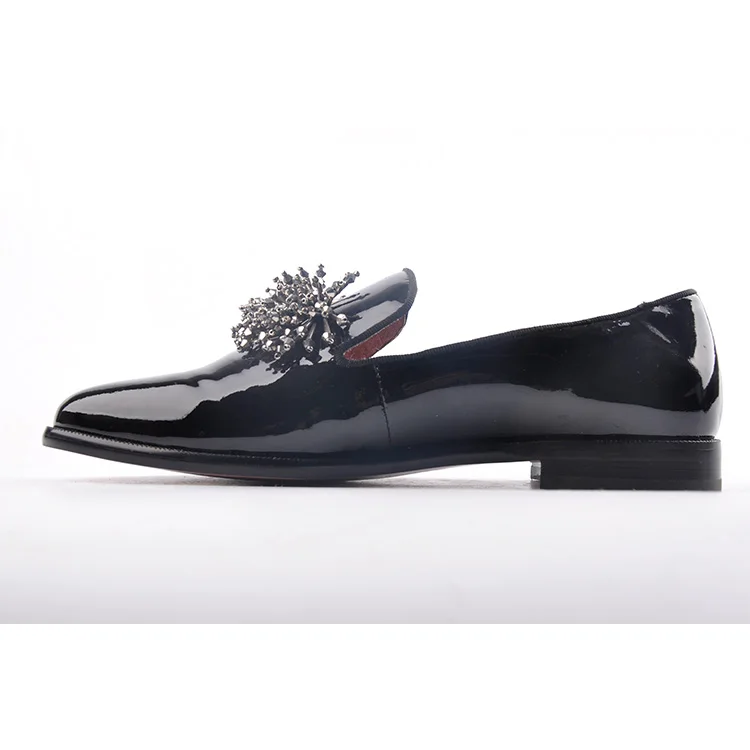 Special design steel nails paint leather black women shoes