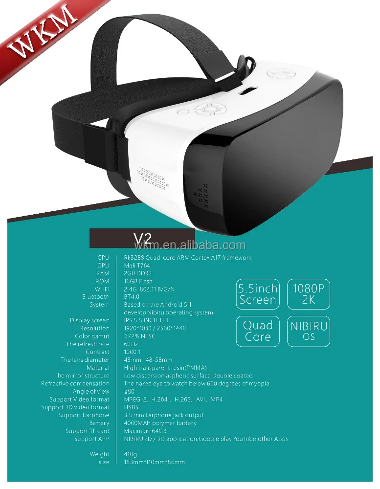 Virtual Reality with Full 3D View VR Helmet