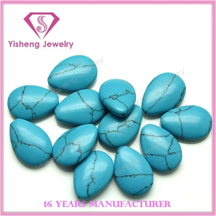 Wholesale Quality Synthetic Pear Cabochon Cut Turquoise Stone with Lines