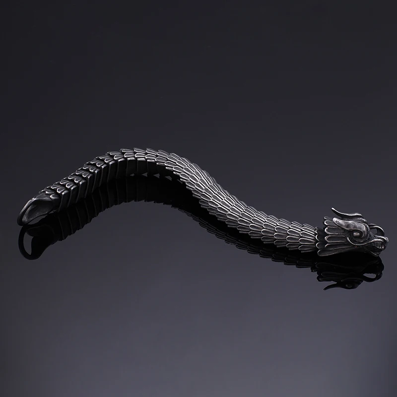 
2019 New Arrivals Wholesale 316L Stainless Steel Chain Link Dragon Wristband Bracelets 