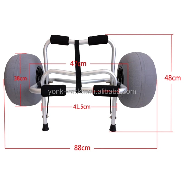 NINGBO YONK aluminum kayak trailer beach trolley cart with balloon tires