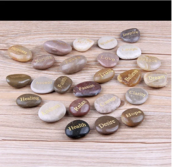 Wholesale inspirational stones Engraved stone Pocket Inspirational Stones Courage