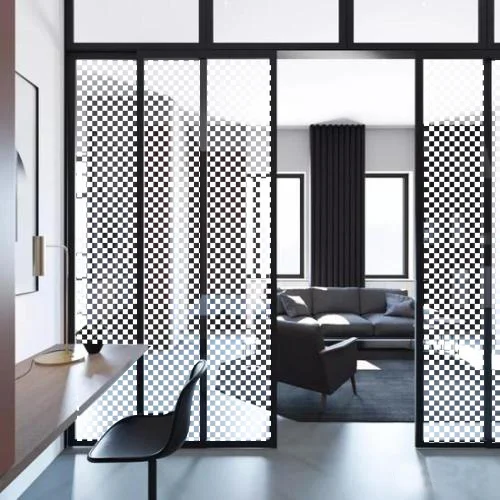 Vis Film 25mm White Square window decorative self adhesive film