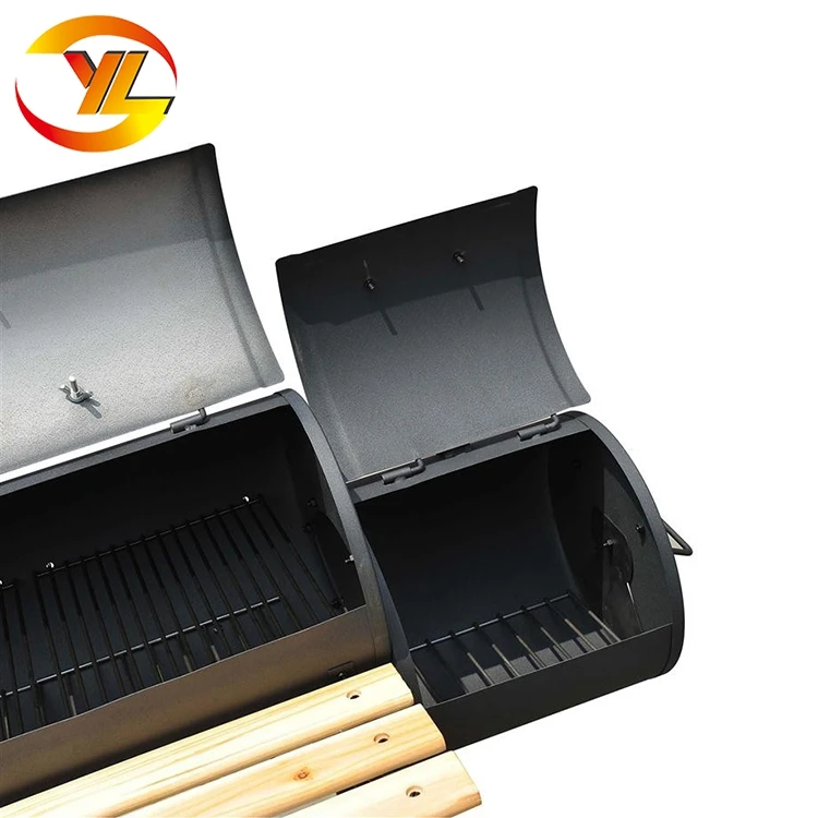 Решетчатый гриль для барбекю на колесиках в форме барабана