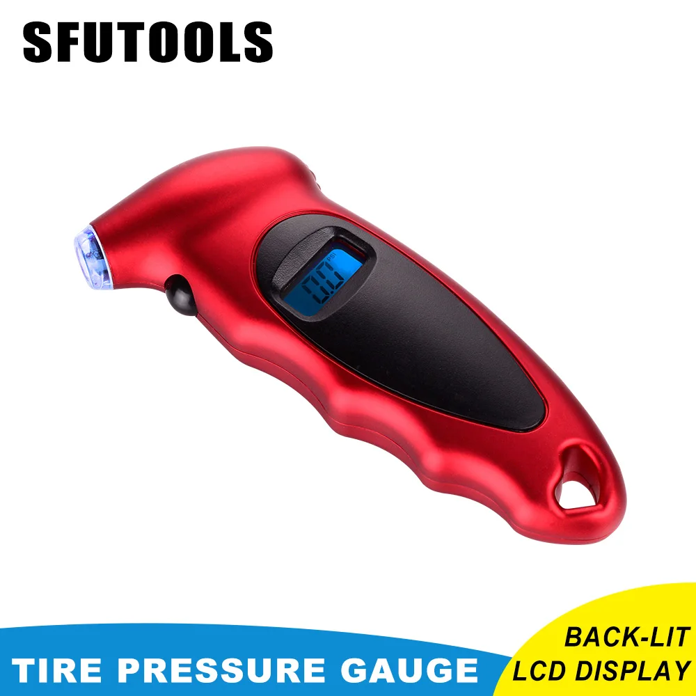 Digital Tire Gauges for Car Truck Bicycle with Backlit LCD and Non-slip Grip Tyre Pressure Gauge 150 PSI 4 Settings Car Tool ABS