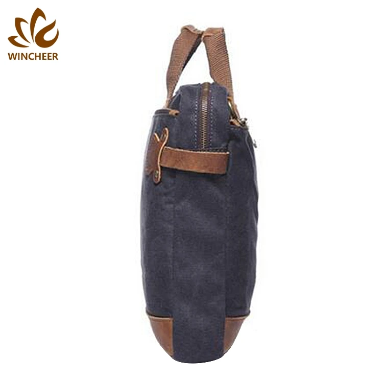 Office Messenger Notebook Briefcase Luxury Canvas Laptop Bag Cheap Price Vintage Accept Custom Logo
