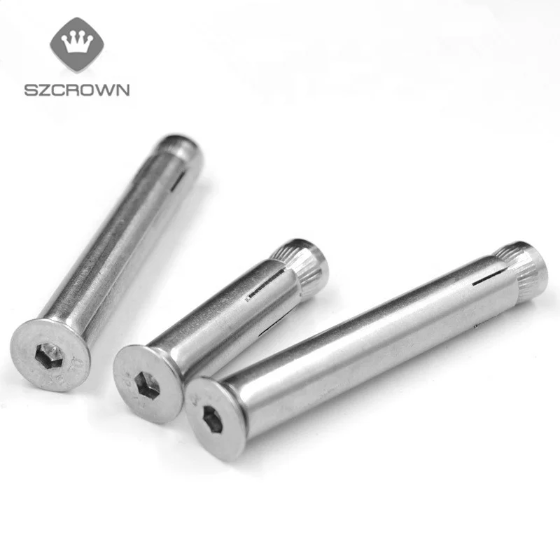 304 stainless steel countersunk head hex inner expansion screw built-in expansion bolt