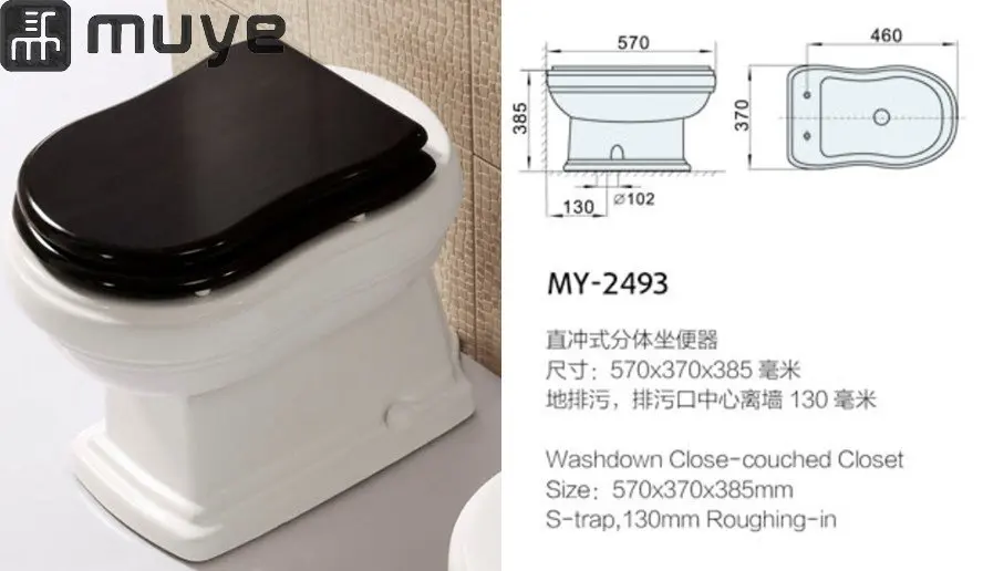 Muye Top Standard Back To Wall Gravity Flushing Wc Wall Hung Toilet Ceramic