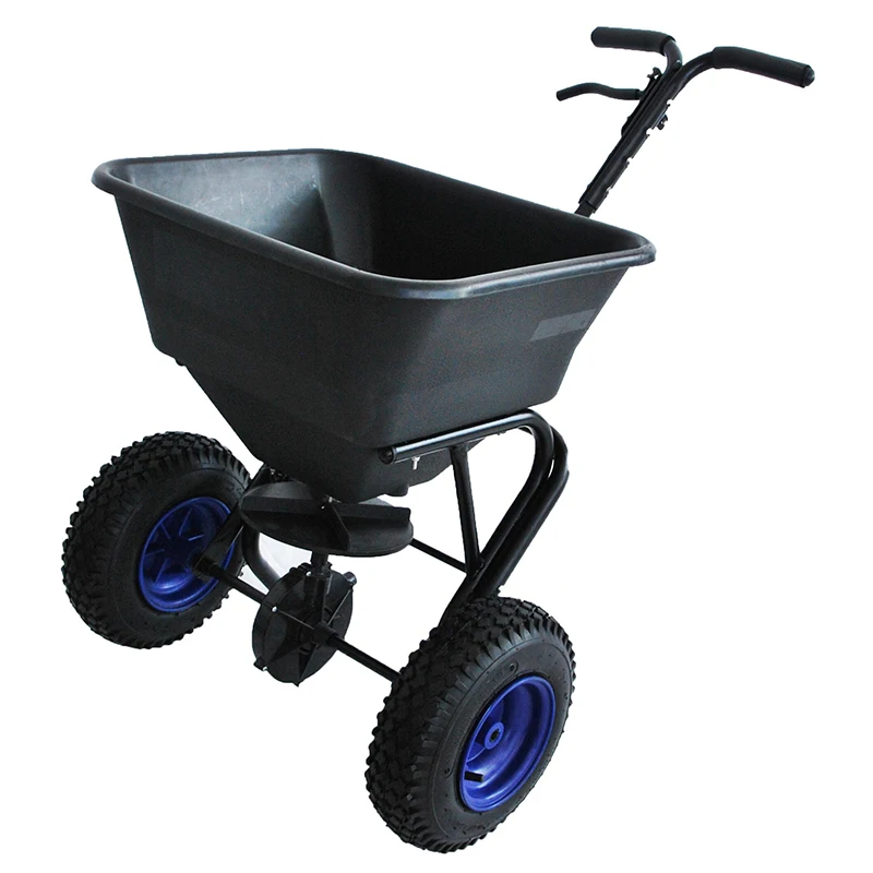 
Two-wheeled walk behind fertilizer salt spreader 
