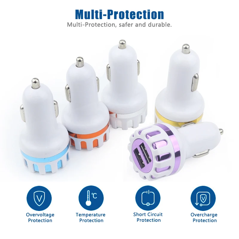 
ZZYD 2.1A Dual Port Sunflower Head USB Dual Adapter Car Charger for Universal Smart Phone 