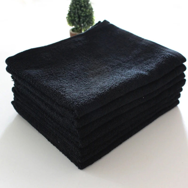 Hot sale cheap wholesale cotton black hand towel face towel black