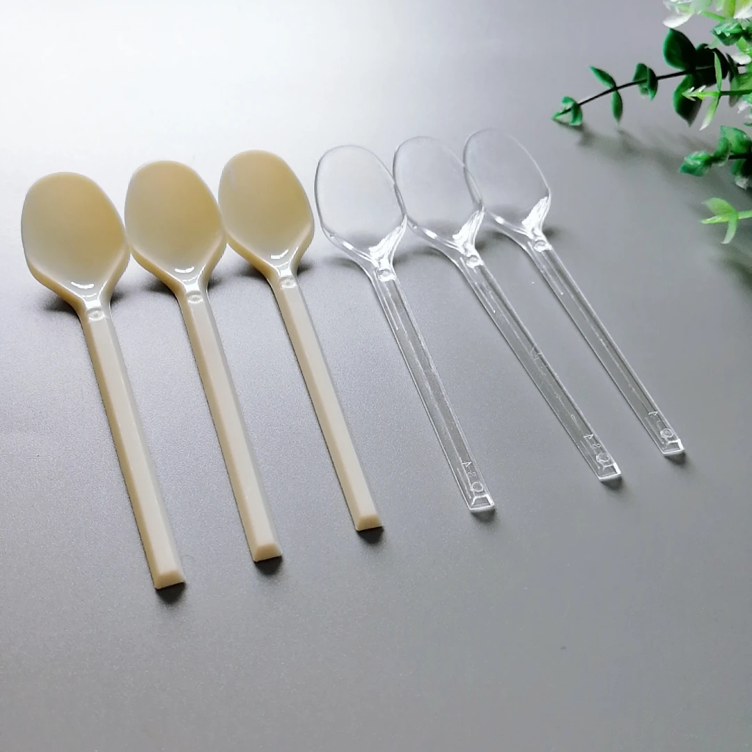 tea measuring spoon disposable dessert coffee plastic disposal spoon for promotional