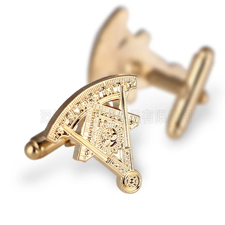 
Wholesale Custom Initial Rhinestone Lawyer Hollow Gold Cufflink 