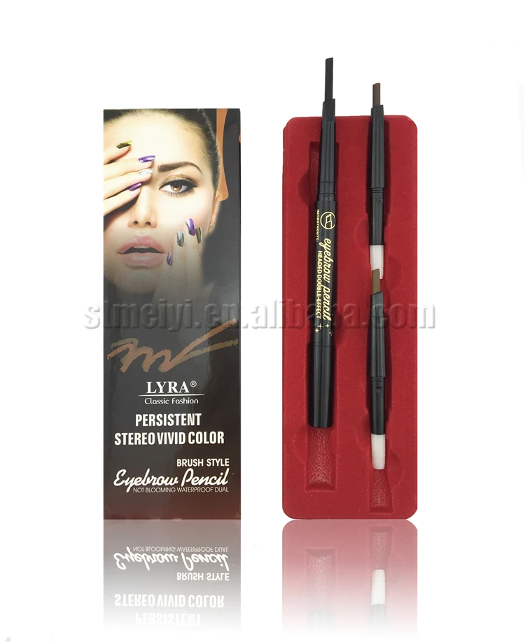 
LY786 eyebrow pencil with 2 replaceable cartridge waterproof eyebrow with retail package 