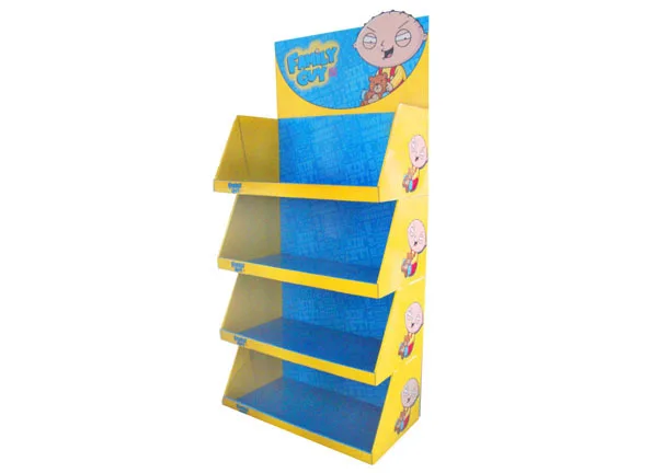 Supermarket Potato Chips Cardboard Display Stand Rack