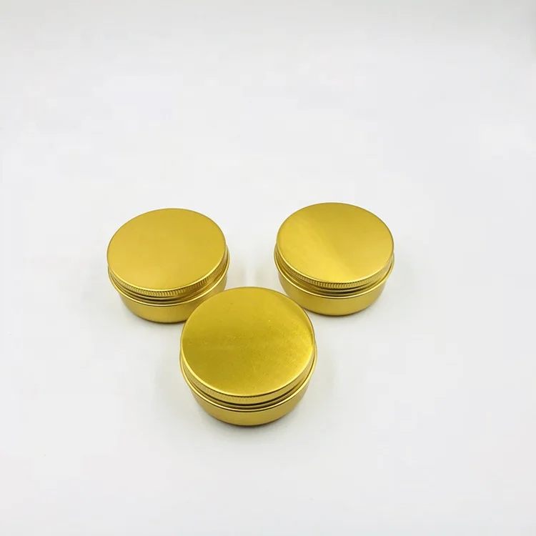 Multi-capacity 15g-100g gold aluminum cream jar / jewelry storage box / candle container