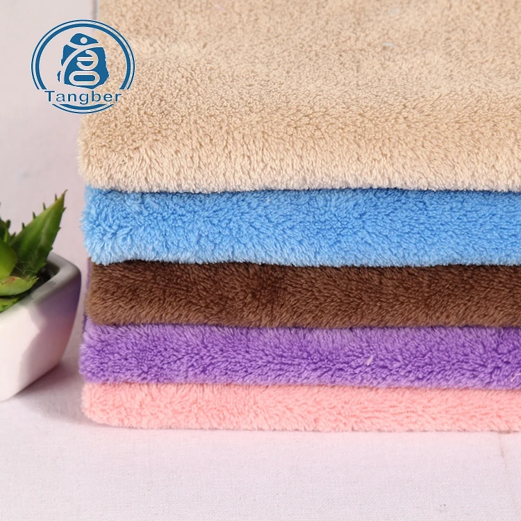 Coral Fleece Fabric Manufacturer 100% Polyester Double Side Plush Fabric For Blanket Coat Garment