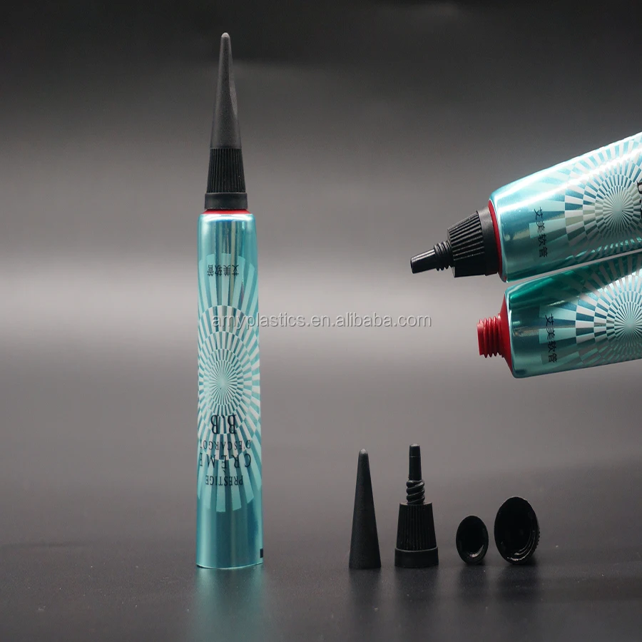 Aluminum Laminated Cosmetic Plastic Printed Tube For Packaging With Double Nozzle Cap