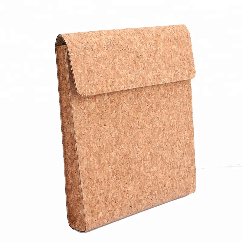 Factory custom cork file bag/natural color cork paper document bag/vegan cork document holder