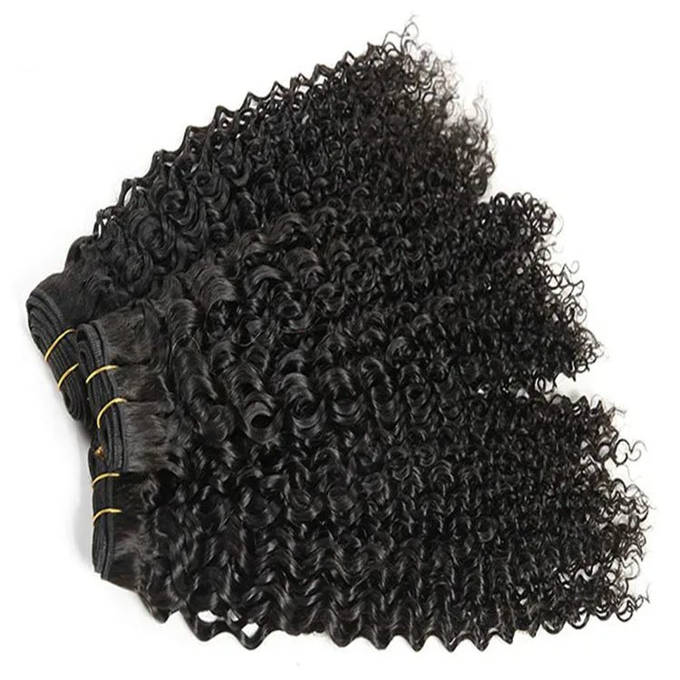 
Virgin Burmese Hair Top Quality Double Drawn Natural Kinky Curly Hair Weave For Black Woman 