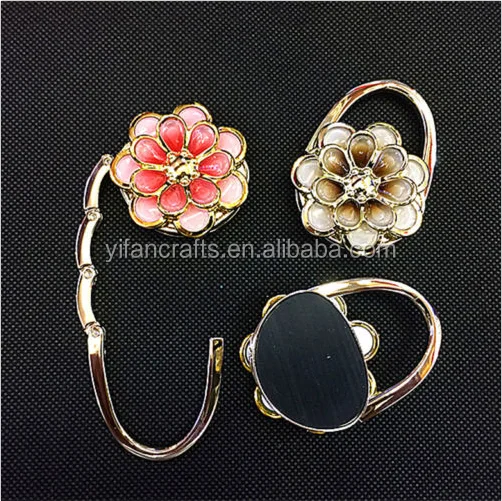 Lady Flower Portable Table Folding Bag Purse Handbag Hook Hanger Holder