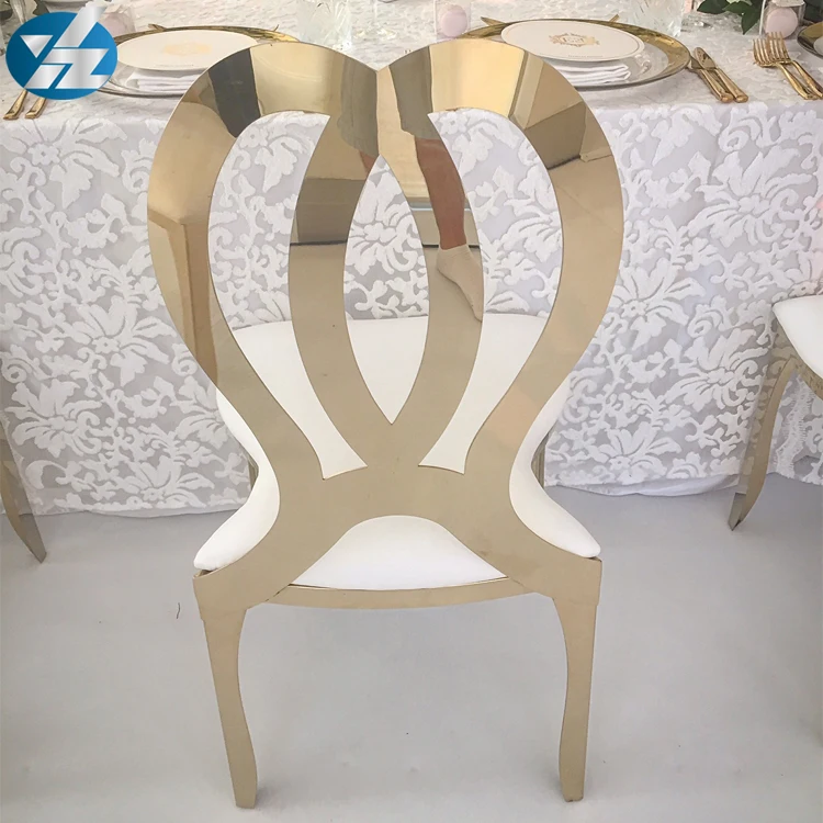 luxury new design stackable gold stainless steel chair banquet chair