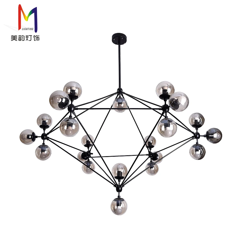 Высокое качество Дешевые кованые белый шар люстры для столовой