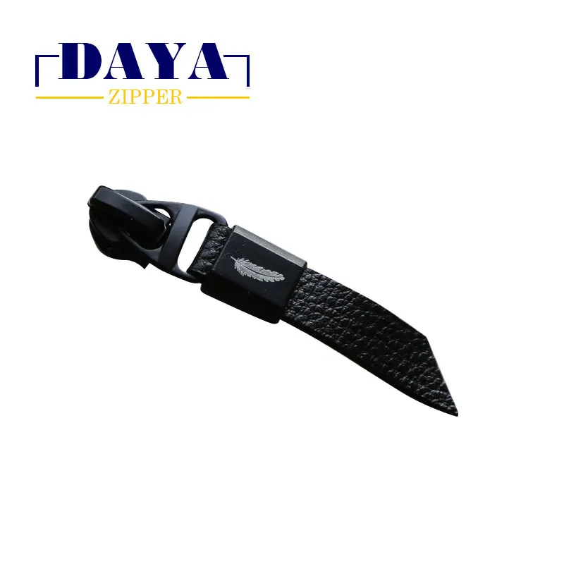 PU puller no.5 LFC zipper slider electrophoresis  black alloy waterproof zipper