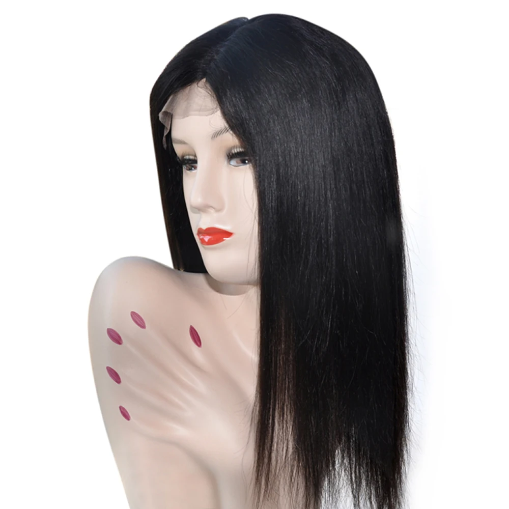 
New Style 100% Brazilian Remy Human Cuticle Aligned Hair Wig Side Parting Silky Straight Lace Front Wig 