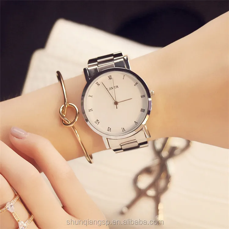 Hot Sell Fashion Pointer Couple Steel Wrist Quartz Watch