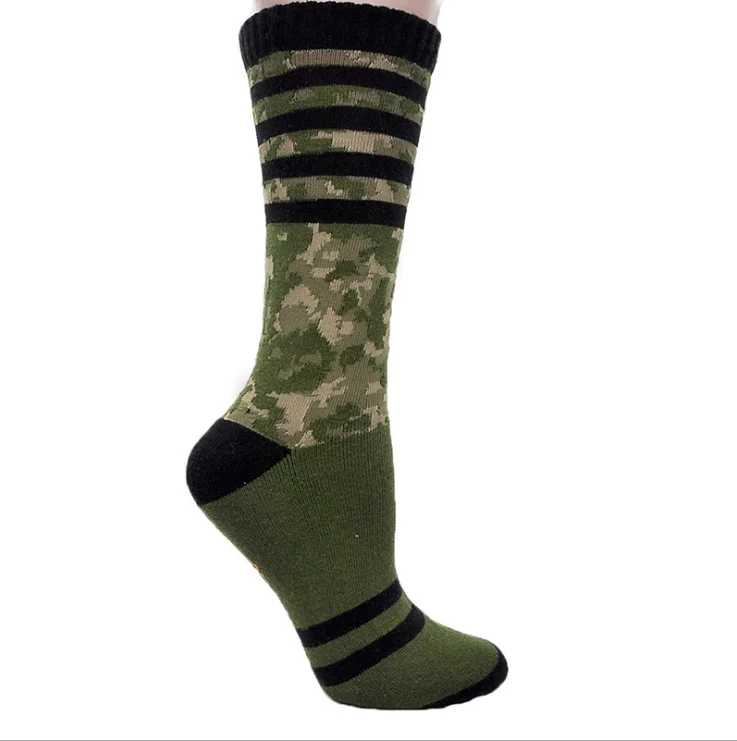 Мужские камуфляжные носки, полосатые носки, мягкие хлопковые Охотничьи носки, носки для кемпинга