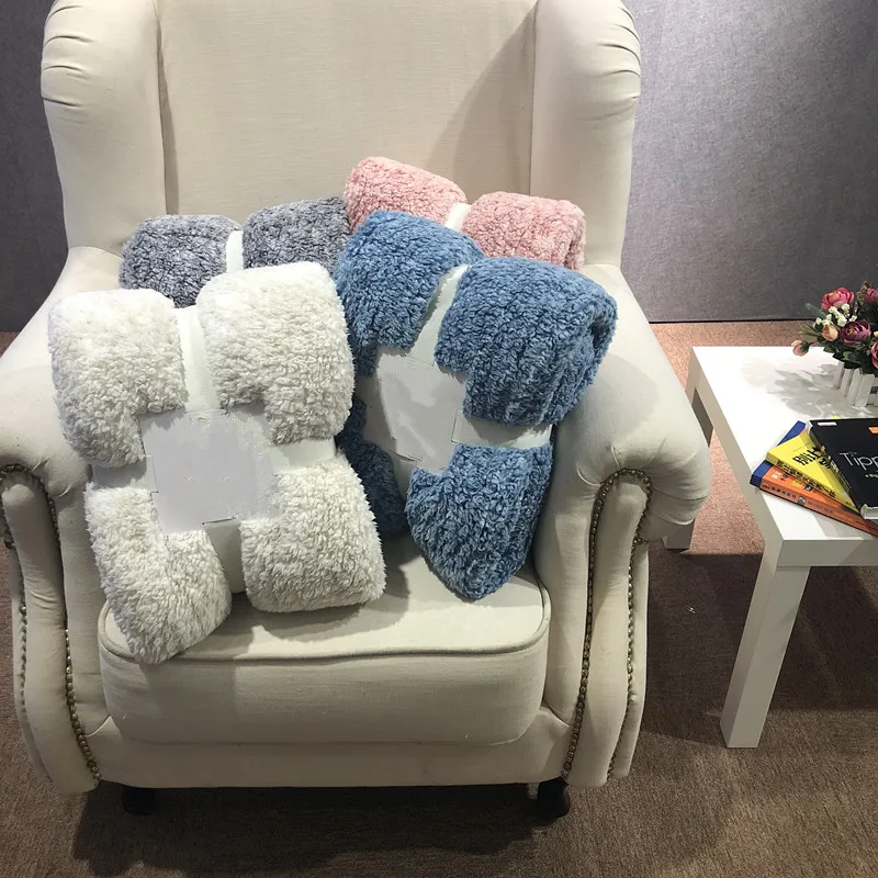 Fabric Sherpa Fleece Throw Blanket New Polyester TEC Melange Yarn Plain 100 Winter Knitted Rectangular 30-45 Days 200-350GSM