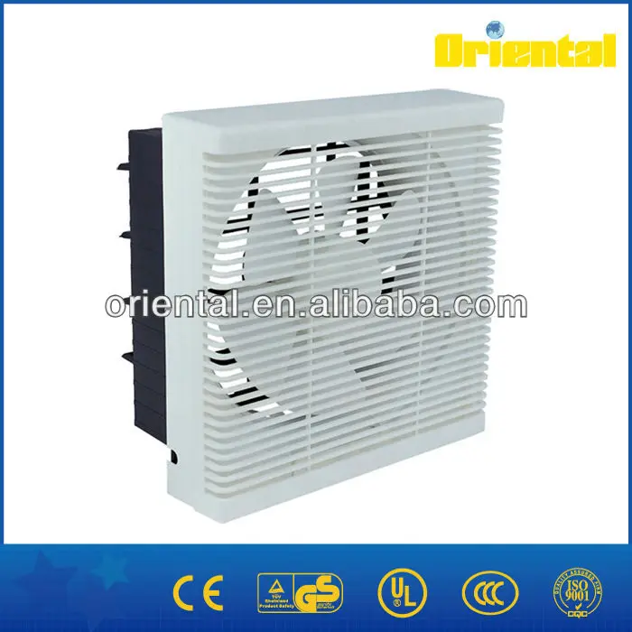 Wall mount plastic exhaust fans with front grill and louver shutters