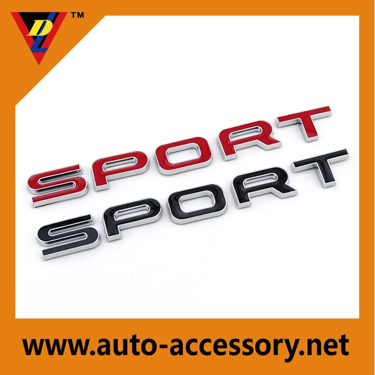 Оптовая sport chrome клей письма логотип наклейки