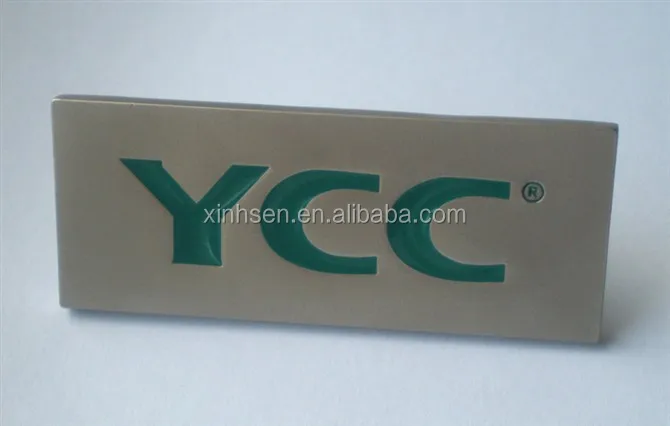 Electro chemical stainless steel etching metal label/car logo/luggage tag