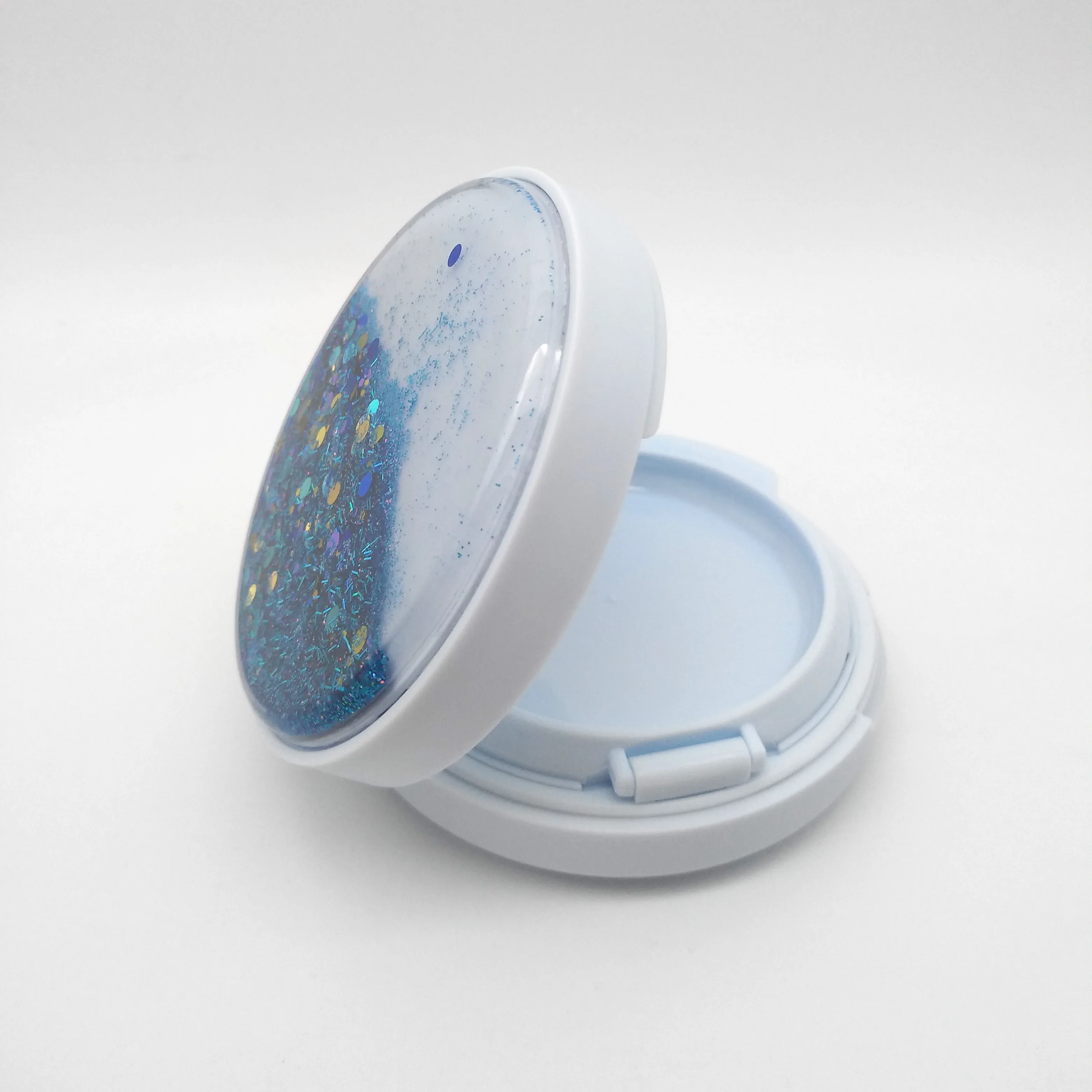 
Glittering Empty Cosmetic Compact Air Cushion Foundation Powder Case Packaging Personal Care UV Coating Matt Lamination Accept 