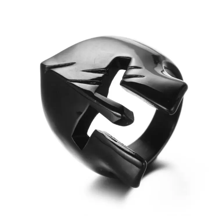 fashion gladiator jewelry stainless steel warrior helmet spartan ring