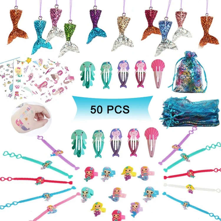 Hot Selling Mermaid Birthday Party Supplies Favor Toys Set  For Girl
