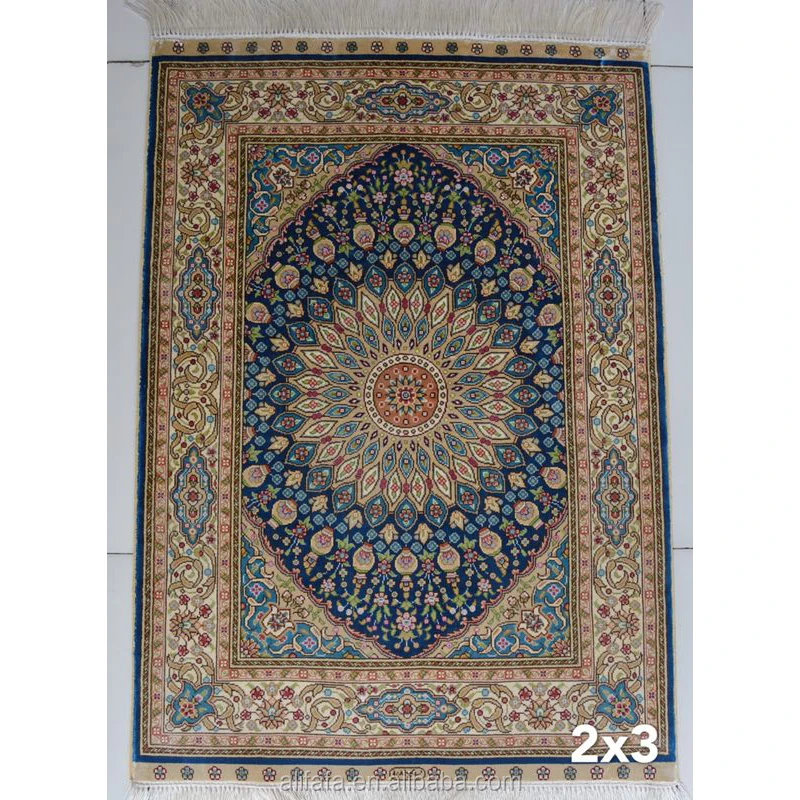 Chinese silk hand knotted persian floor rug on sale
