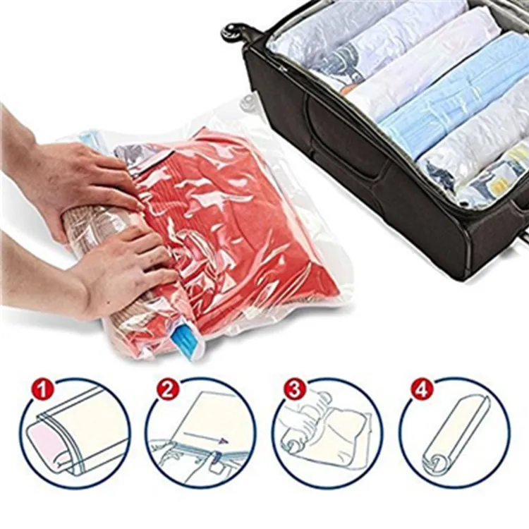 Outdoor Transparent Travel Space Saver Vacuum Storage Bags for Suitcase Luggage