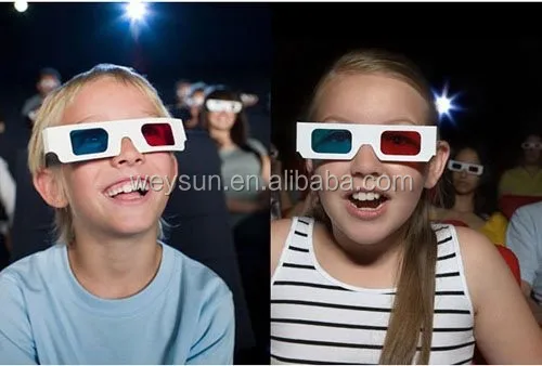 Red Cyan Blue Paper Card 3D 3-D Anaglyph 3D Glasses