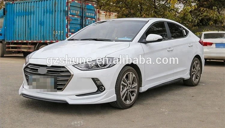 PP Front and Rear bumper  For Elantra 2016-2018 body kit wiht side Skirt front rear lip Auto accessories